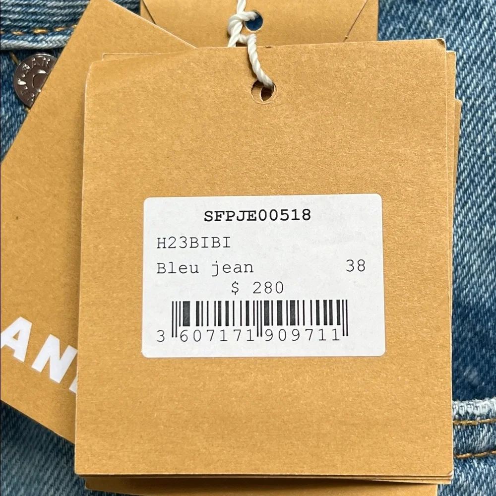 NWT Sandro Bibi Blue Straight-Leg Jeans w/ slight color transfer